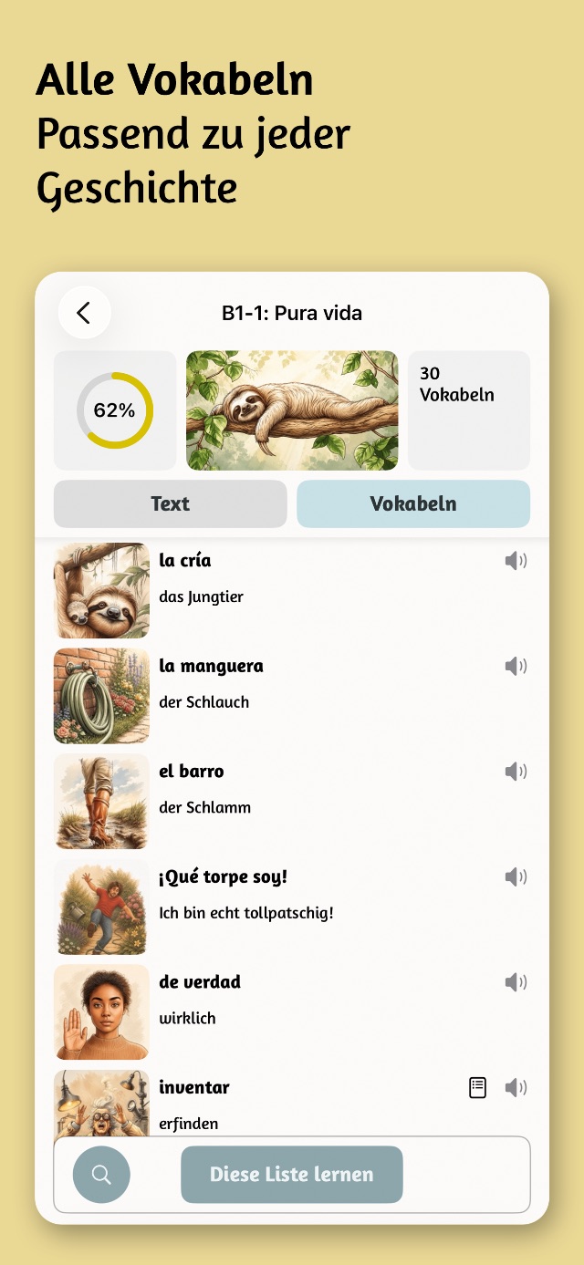 Word list of a story